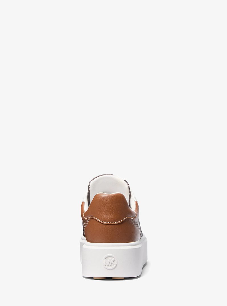 Romey Polka Dot Signature Logo Platform Sneaker in BROWN MULTI | Michael Kors