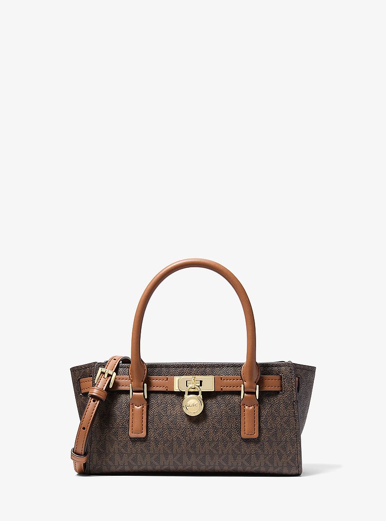 Hamilton Moderne Extra-Small Signature Logo Crossbody Bag  in BRN/ACORN | Michael Kors