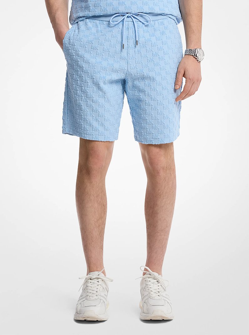 Logo Jacquard Terry Shorts in PASTEL BLUE - Sale | Michael Kors [US]