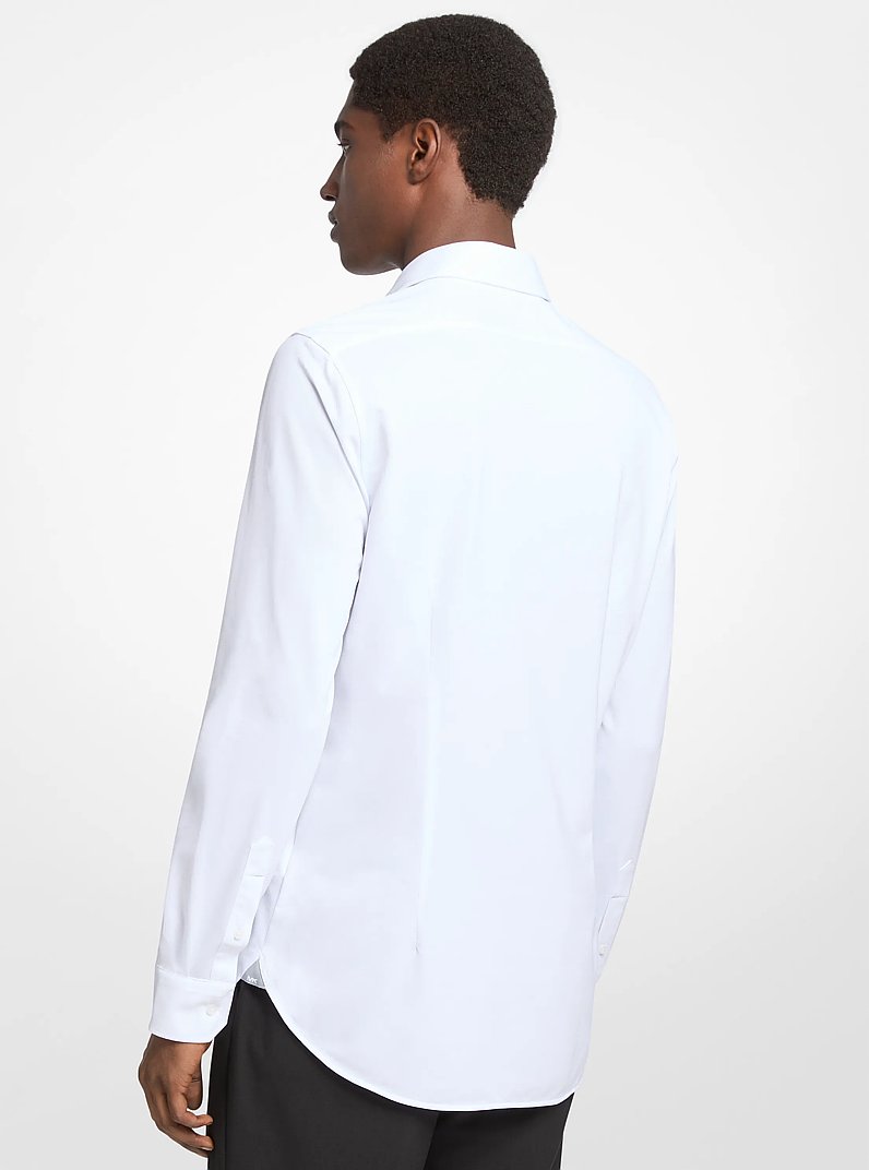 Camisa slim-fit de punto t&eacute;cnico in BLANCO | Michael Kors