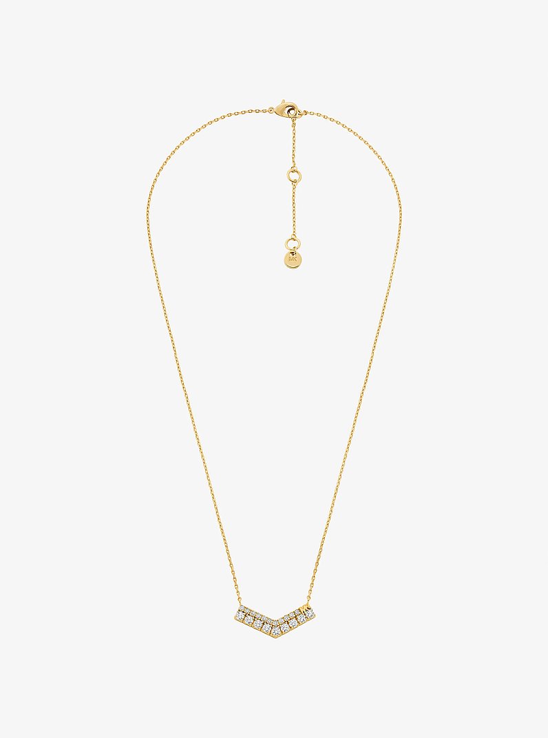 Collier &agrave; pav&eacute; et &agrave; motif de chevron in OR | Michael Kors