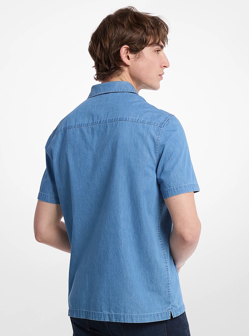 Denim Camp Shirt in ANGEL BLUE WASH | Michael Kors