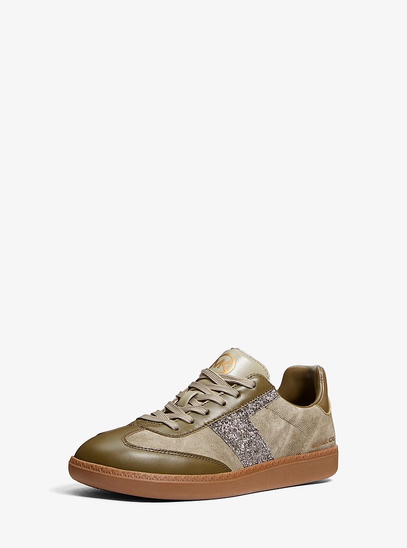 Jovie Mixed Media Sneaker in LODEN | Michael Kors