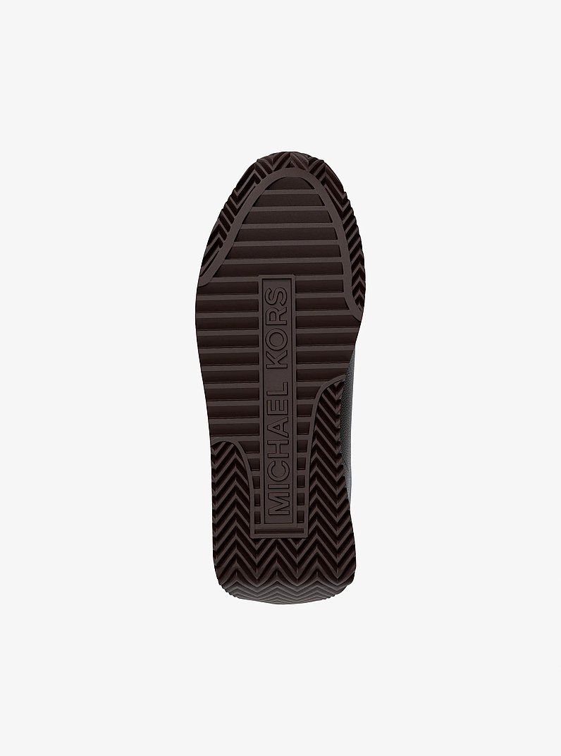 Rhodes Signature Logo and Leather Trainer in CHOCOLATE | Michael Kors