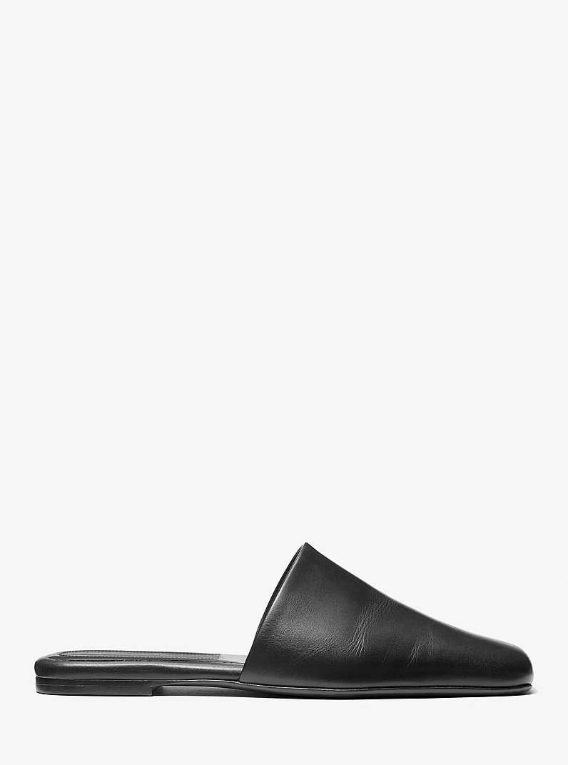 Kirsty Leather Slipper in BLACK | Michael Kors
