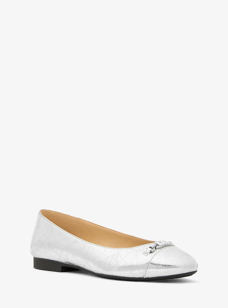 Ballerine Rebecca Flex en cuir m&eacute;tallis&eacute; craquel&eacute;