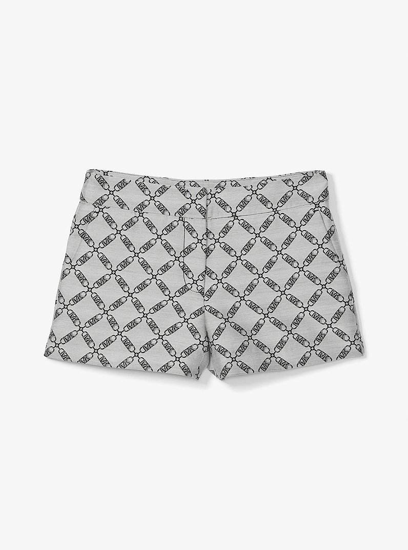 Empire Logo Jacquard Shorts in BLACK | Michael Kors