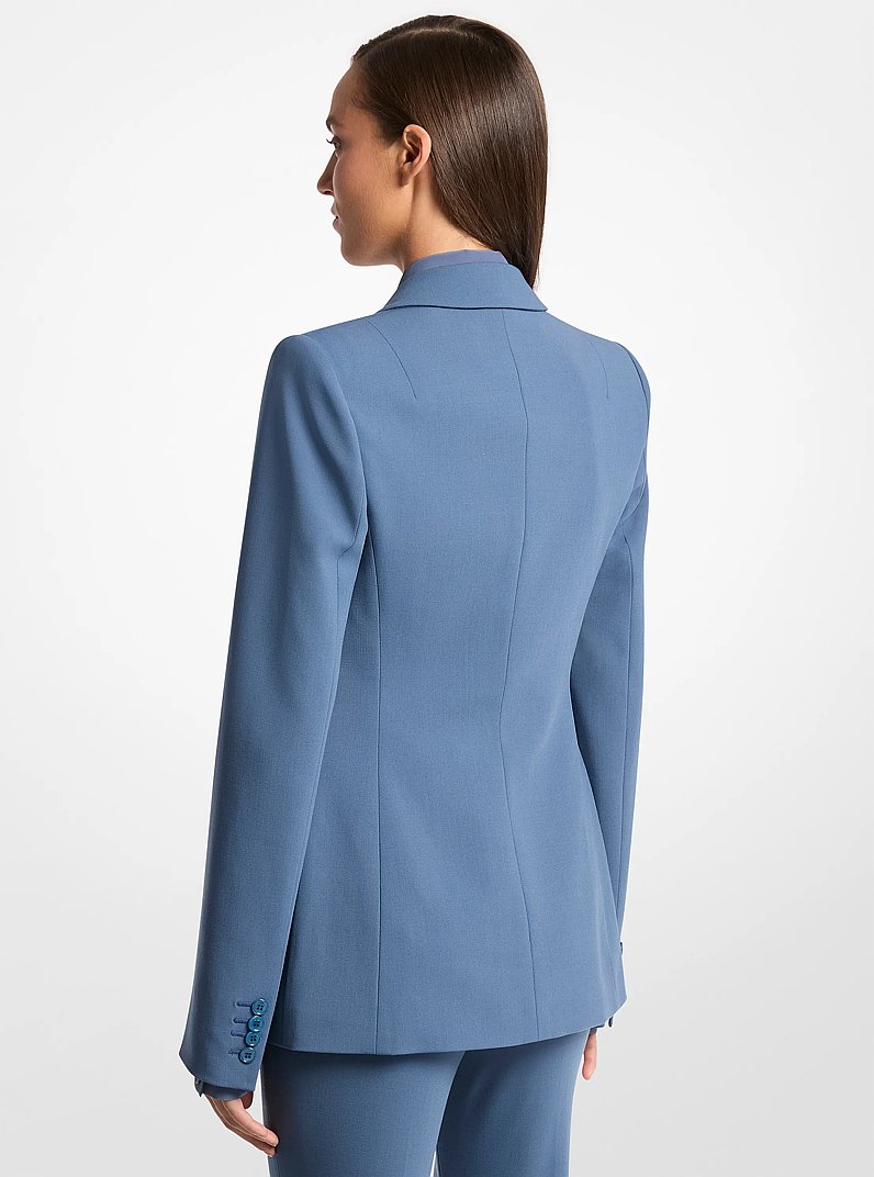 Blazer Tyler de crep&eacute; de lana el&aacute;stica in ACERO | Michael Kors