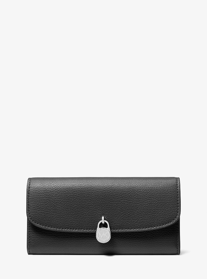 Hamilton Large Leather Continental Wallet in BLACK | Michael Kors