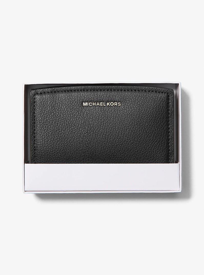 Bryant Medium Pebbled Leather Wallet in BLACK | Michael Kors