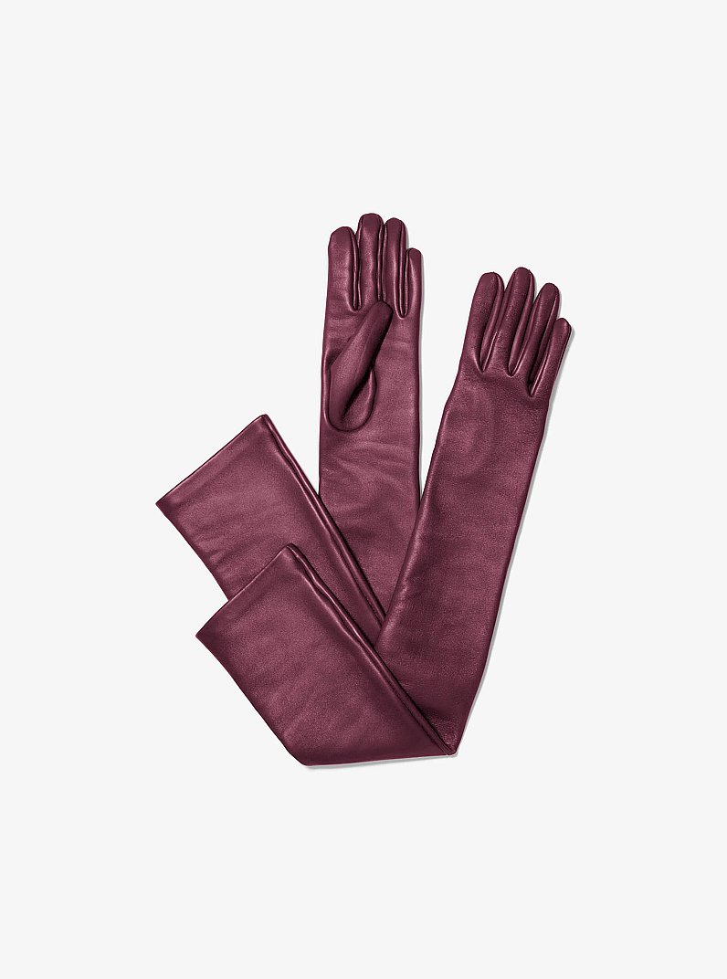 Guantes de gala de piel in VINO | Michael Kors