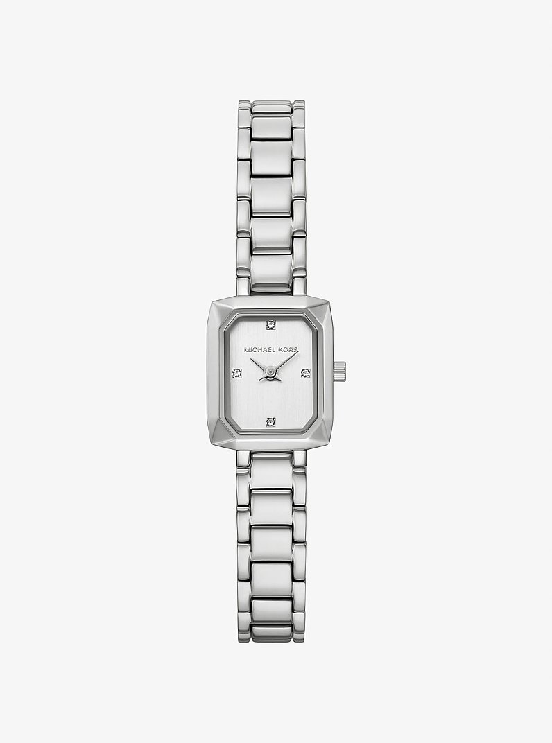 Micro Alane Silver-Tone Pav&eacute; Watch in SILVER | Michael Kors