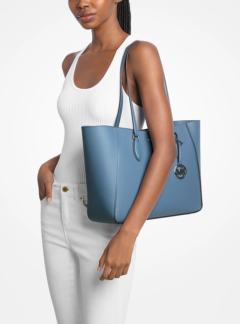Jet Set Travel Large Signature Logo 3-in-1 Tote Bag in DENIM | Michael Kors
