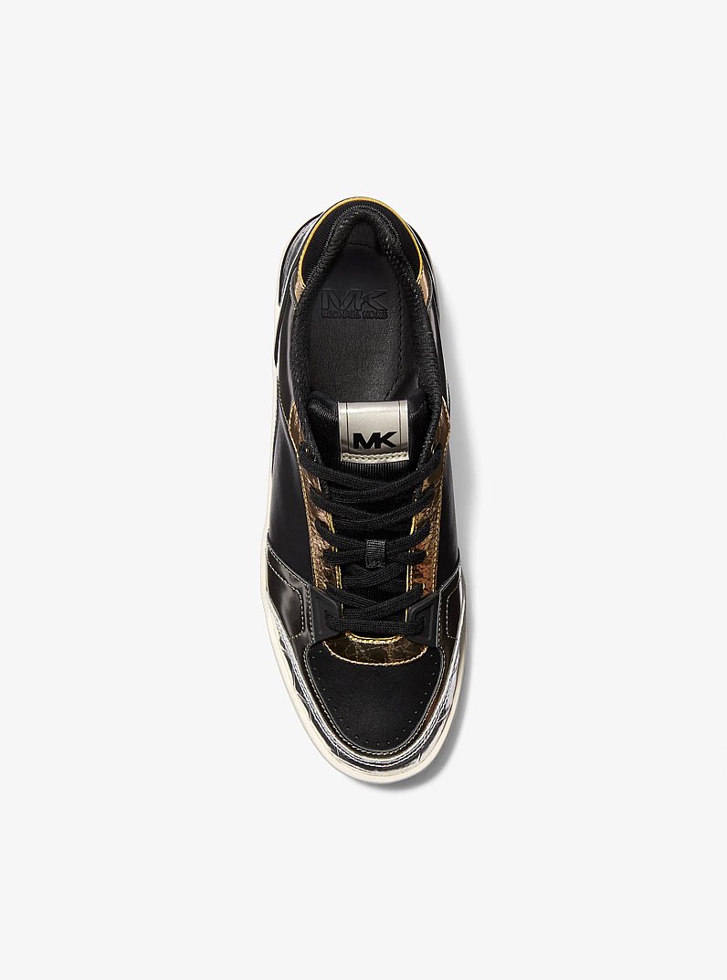Rebel Color-Block Leather Sneaker in BLACK COMBO | Michael Kors