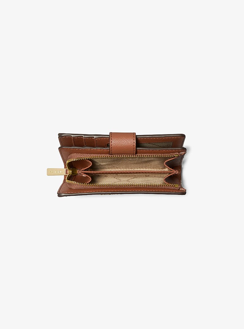 Medium Crossgrain Leather Wallet in LUGGAGE | Michael Kors