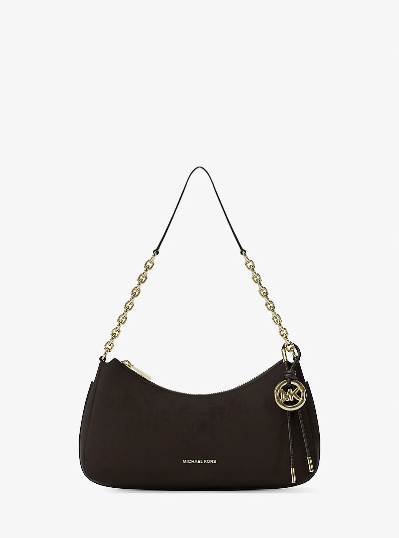 Nolita Medium Nubuck Chain Pochette in CHOCOLATE | Michael Kors