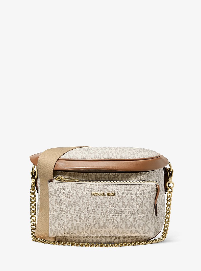 Slater Medium Signature Logo Sling Pack in VANILLA | Michael Kors