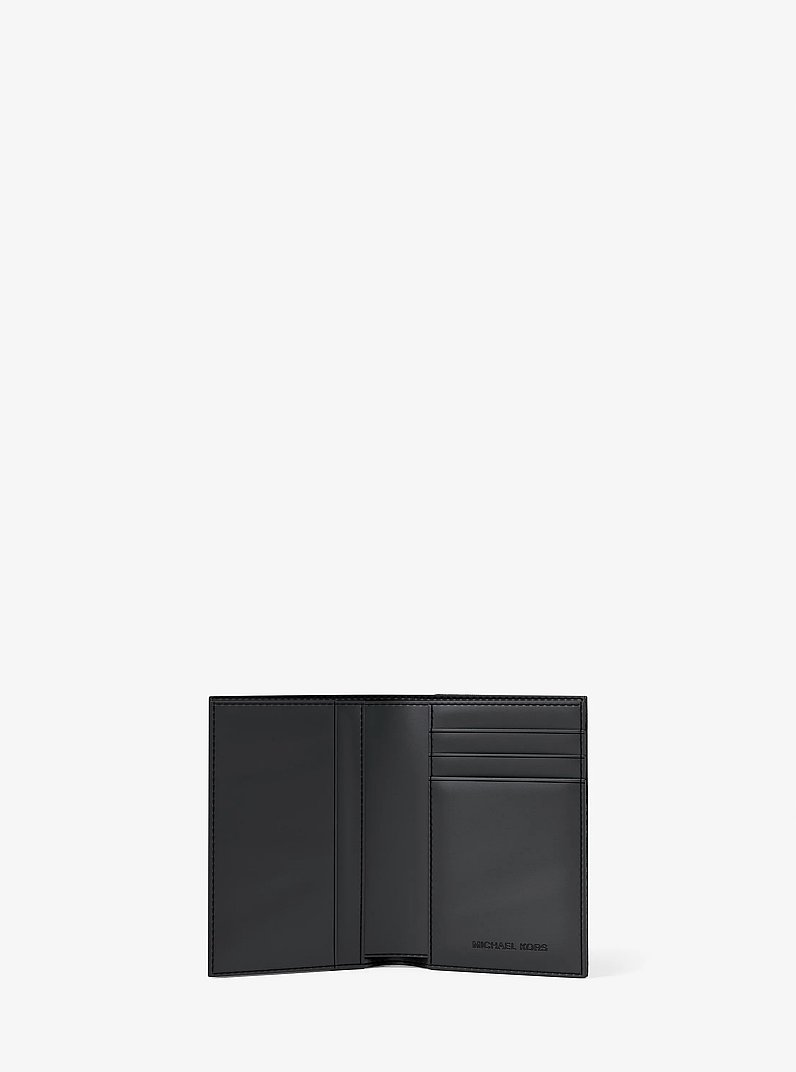 Hudson Signature Logo Folio Card Case in STORM | Michael Kors