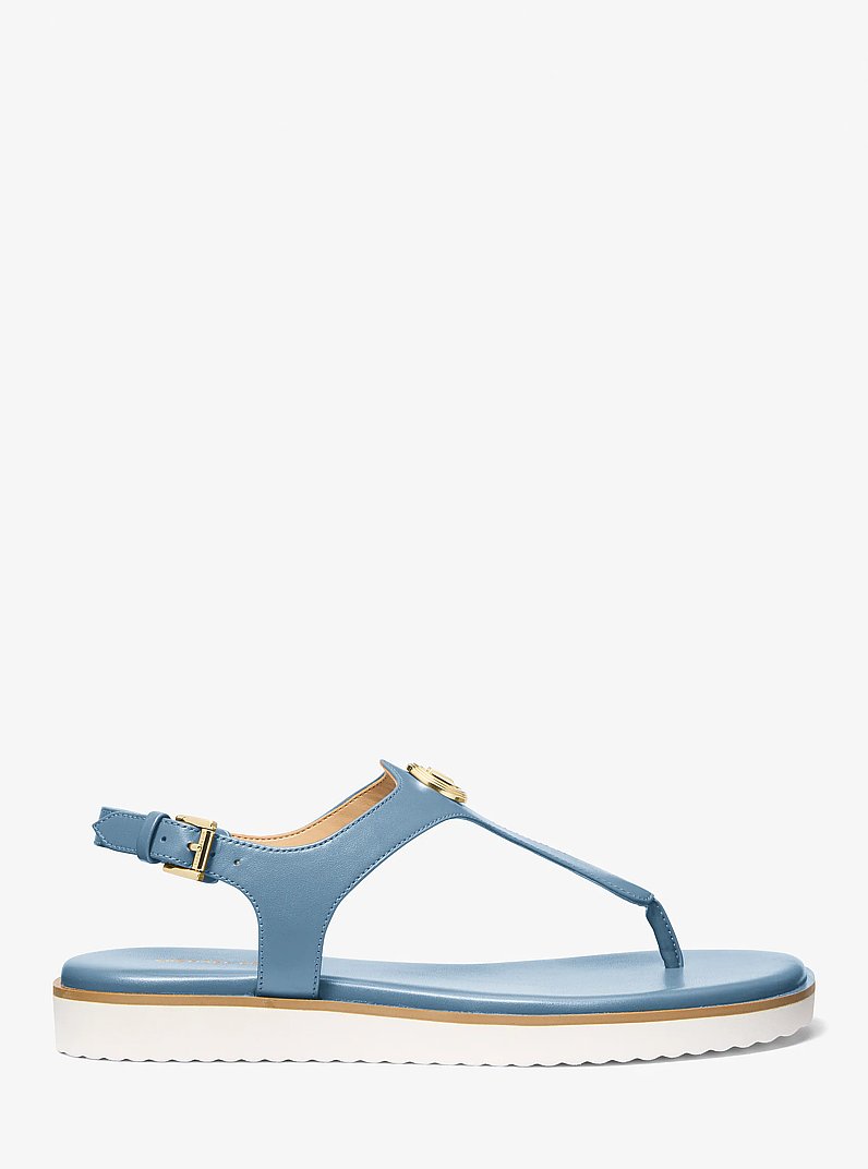 Val Leather Thong Sandal in CHAMBRAY | Michael Kors