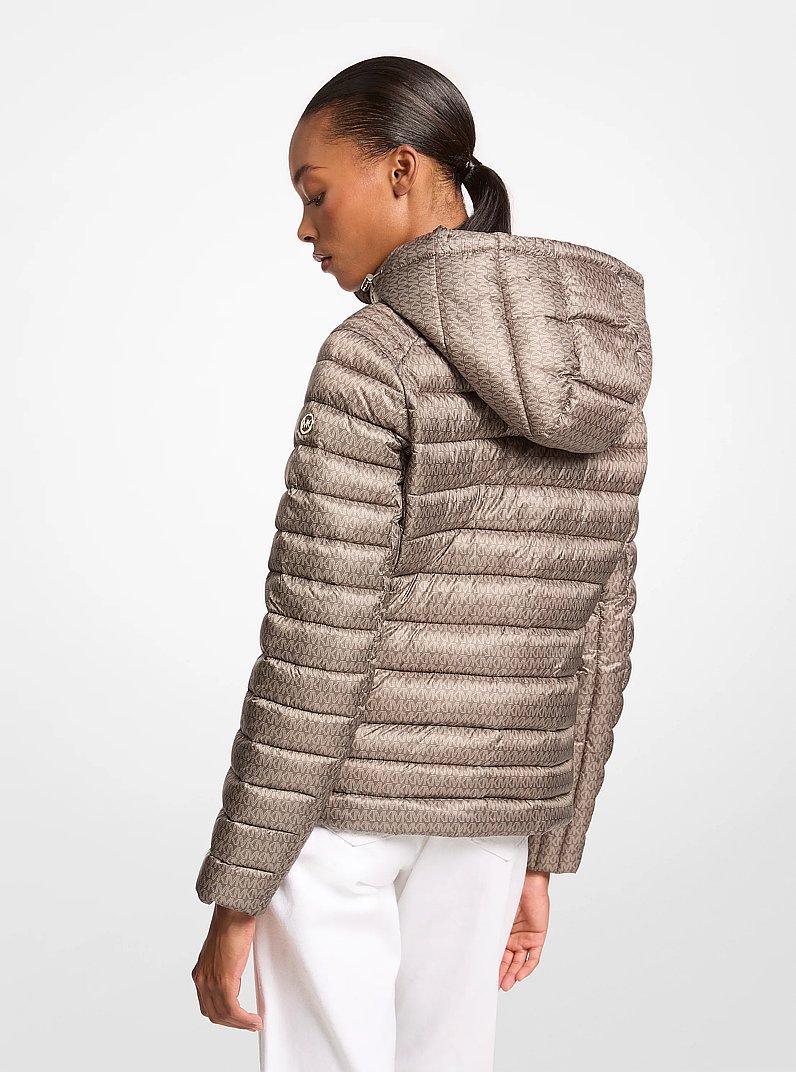 Chevron Quilted Jacket in MUSHROOM LOGO | Michael Kors