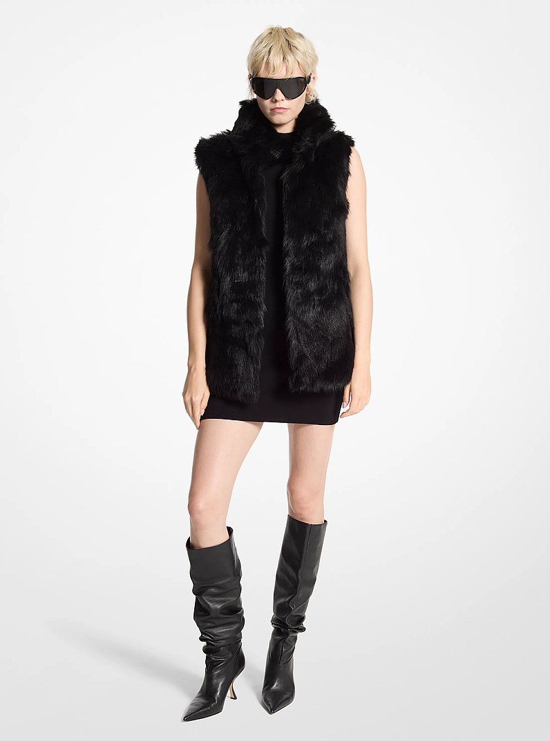 Shearling Vest in BLACK | Michael Kors