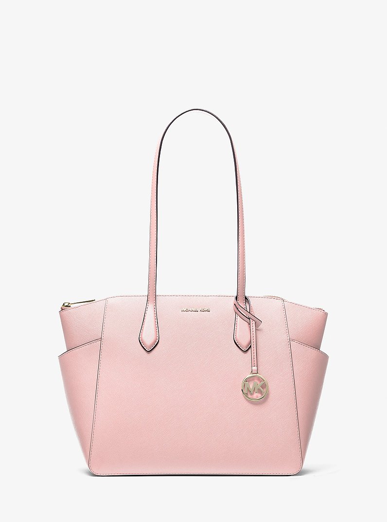 Bolso tote Marilyn mediano de cuero saffiano in ROS&Aacute;CEO POLVORIENTO | Michael Kors