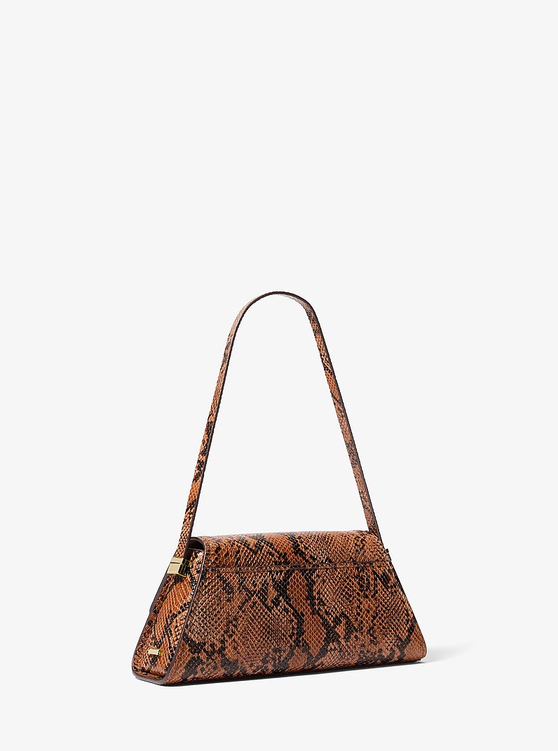 Ludlow Medium Snake Embossed Leather Shoulder Bag