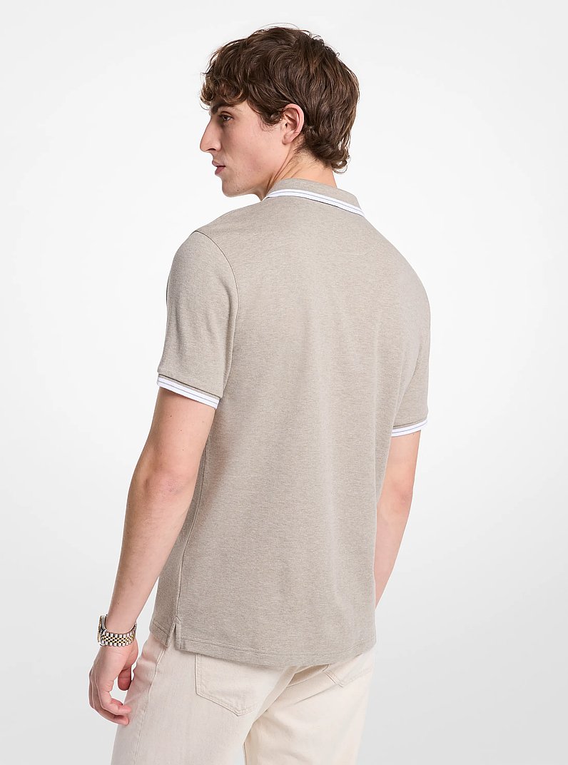 Greenwich Cotton Polo Shirt in DUSTY SAGE HEATHER | Michael Kors