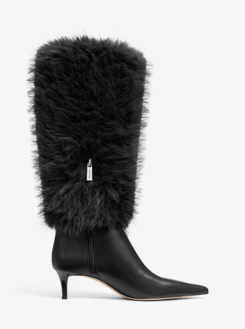 Nalia Faux Fur Boot in BLACK | Michael Kors