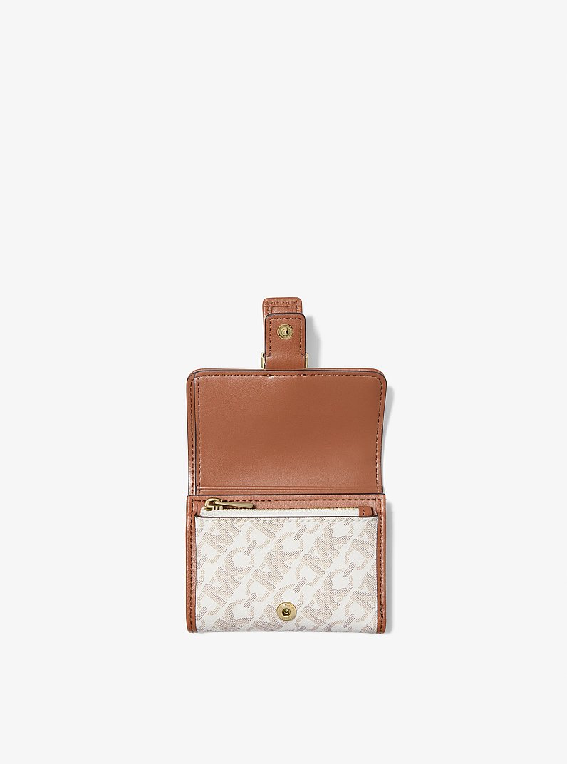 Colby Small Empire Monogram Tri-Fold Wallet in VANILLA/LUGGAGE | Michael Kors