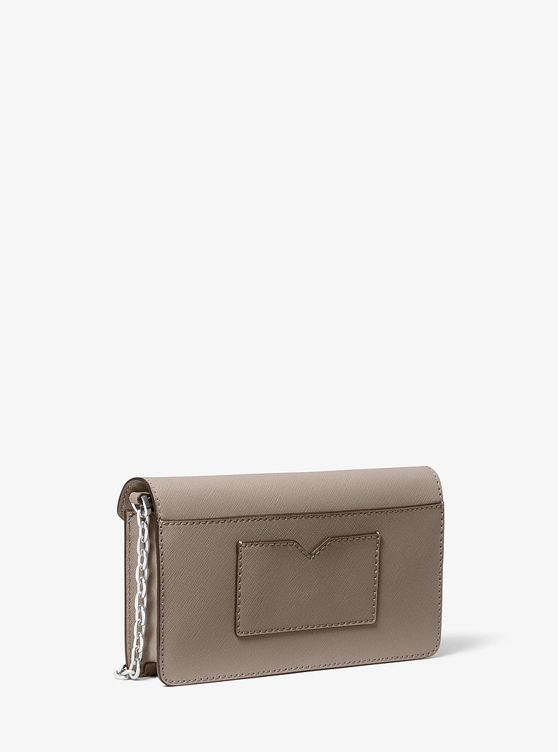 Small Saffiano Leather Envelope Crossbody Bag