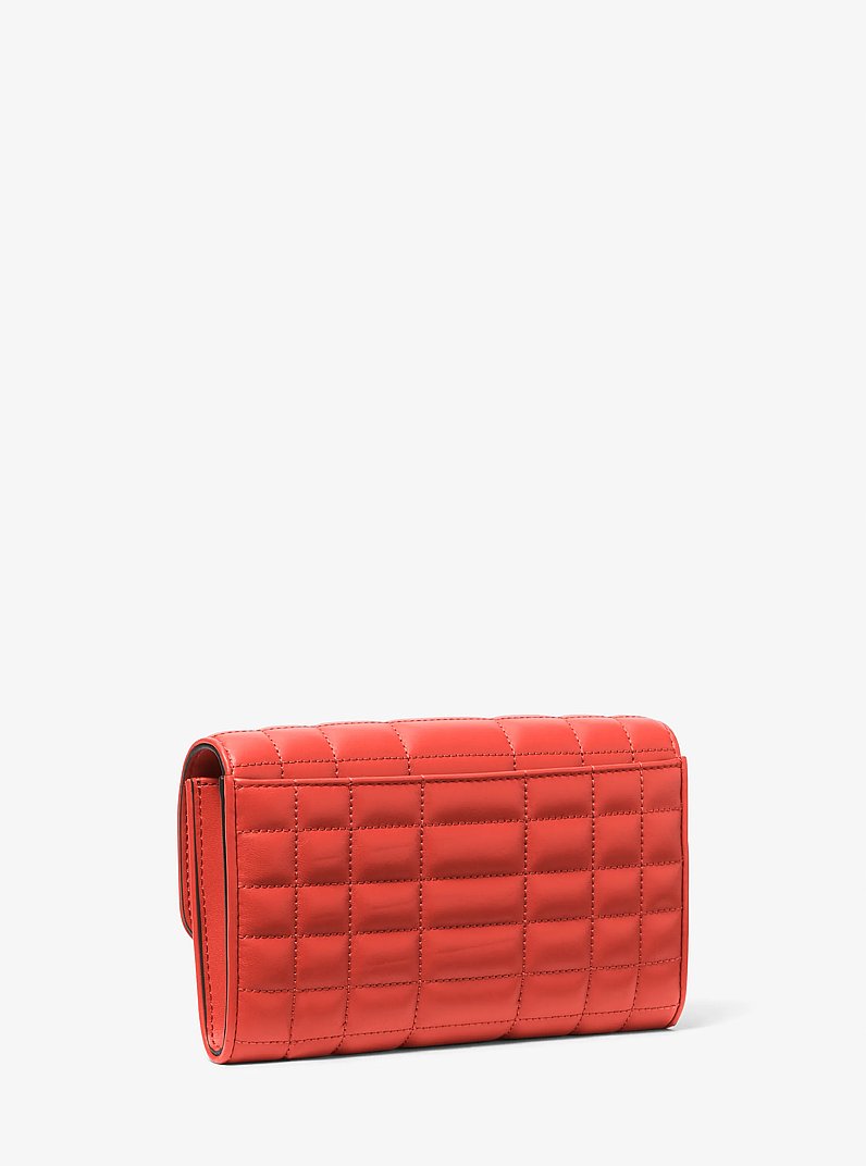 Tribeca Large Leather Convertible Crossbody Bag in SPICED CORAL | Michael Kors