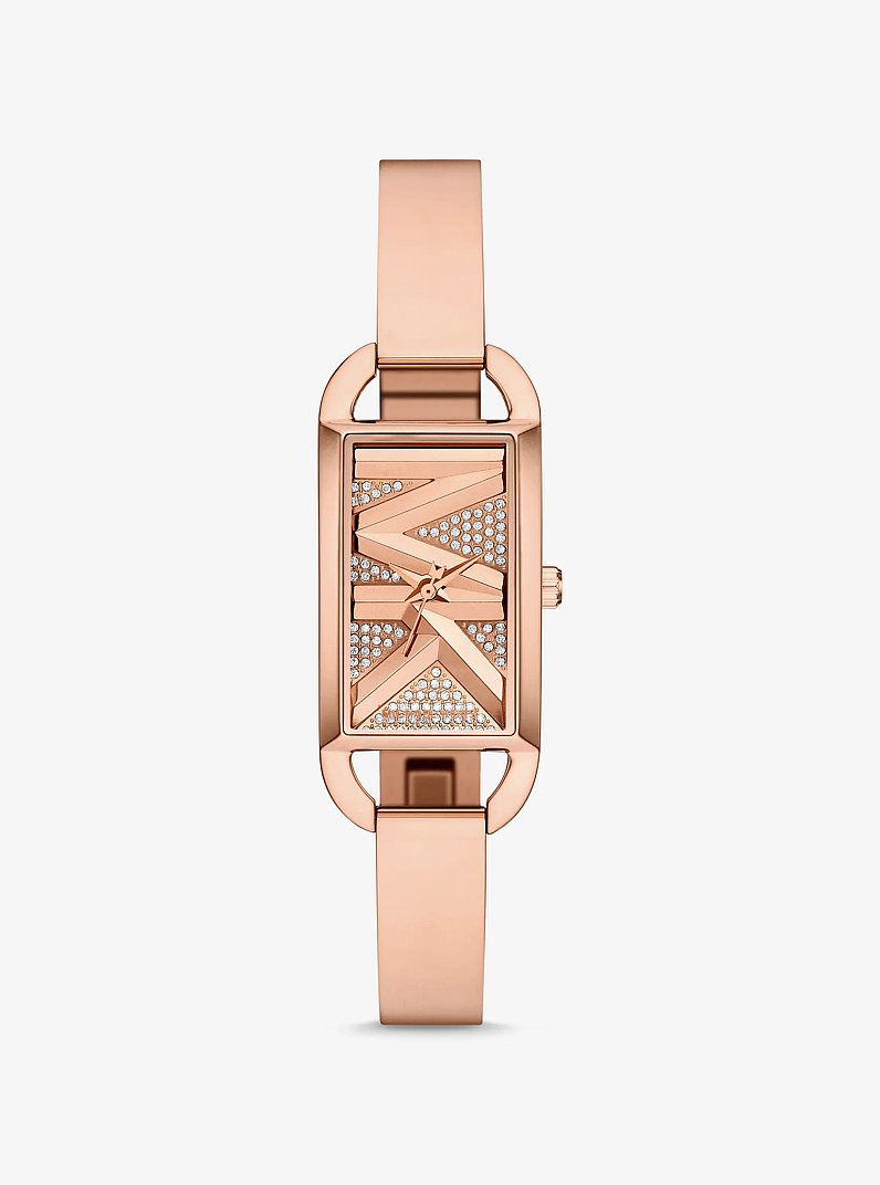 Montre-bracelet miniature Empire de ton or rose &agrave; pav&eacute; in OR ROSE | Michael Kors