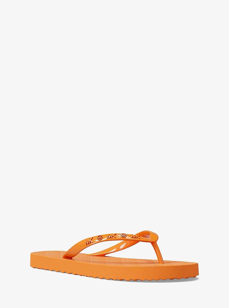 Signature Logo Flip Flops in POP ORANGE | Michael Kors