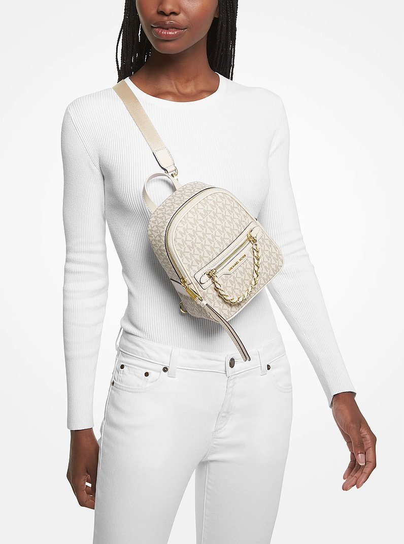 Elliot Extra-Small Logo Backpack in VAN/CREAM | Michael Kors
