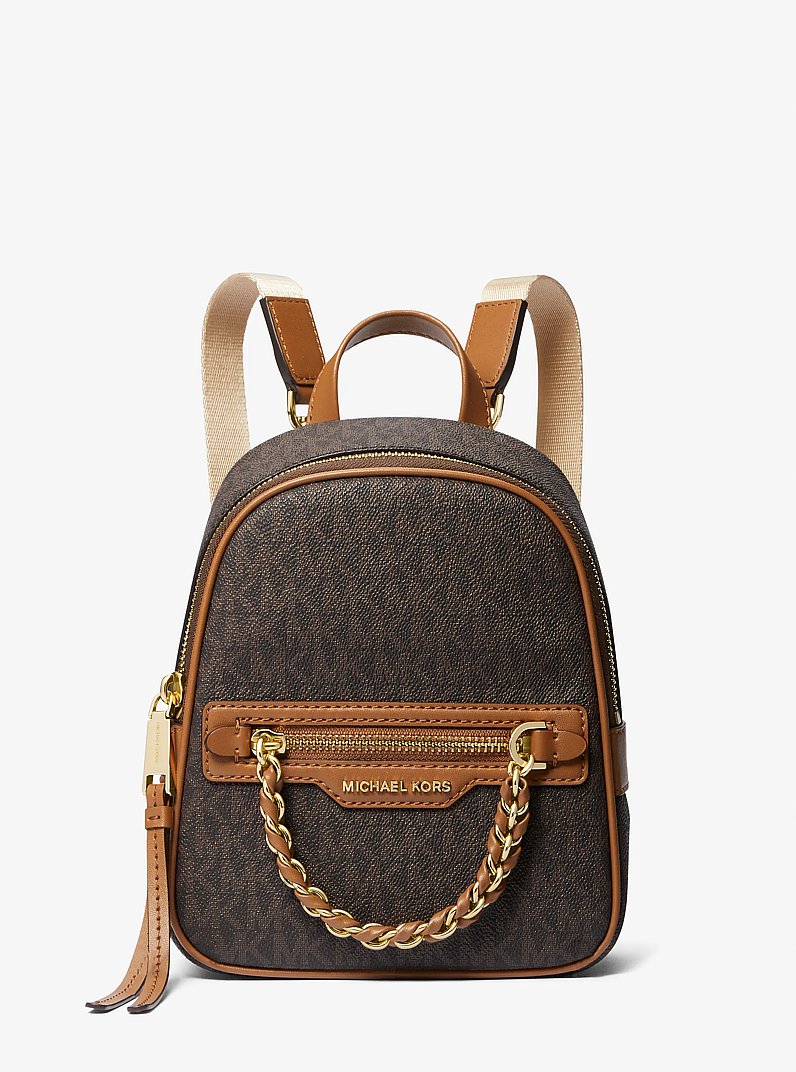 Elliot Extra-Small Logo Backpack in BRN/ACORN | Michael Kors