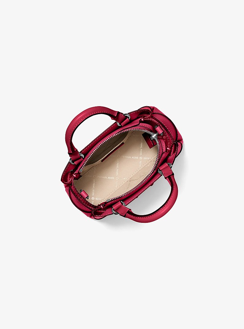 Reed Extra-Small Pebbled Leather Satchel in DK RASPBERRY | Michael Kors