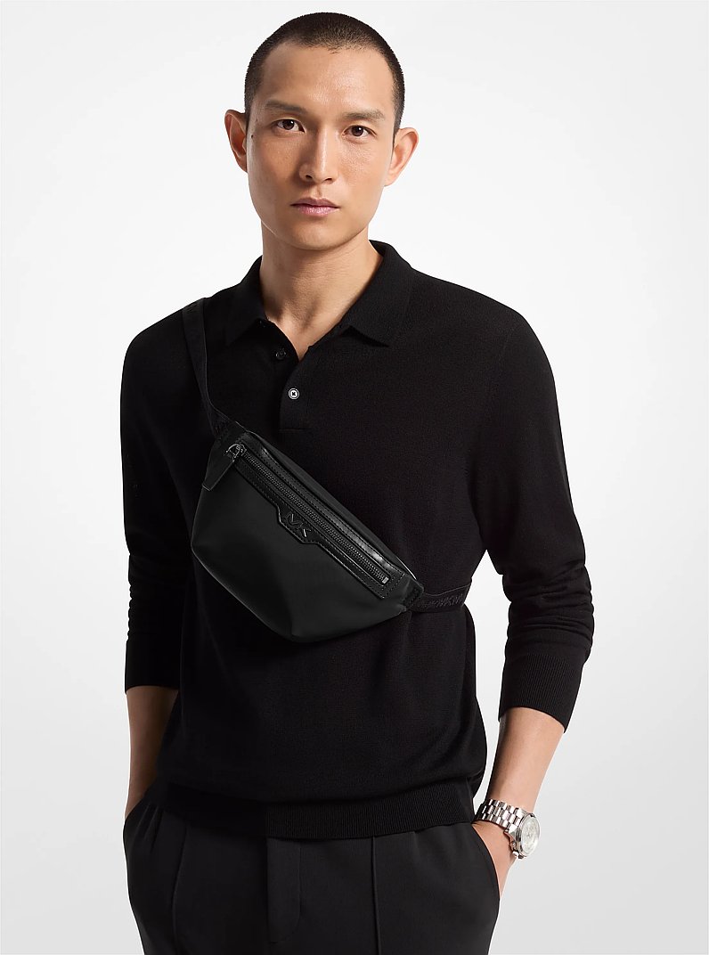 Lautner Nylon Sling Pack in NOIR | Michael Kors