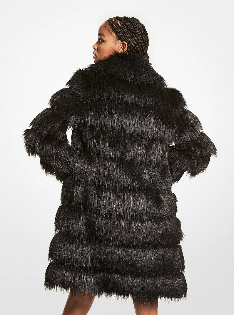 Faux Fur Layered Coat