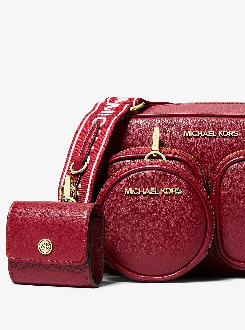 Bolso messenger Jet Set Travel mediano de piel in CEREZA | Michael Kors
