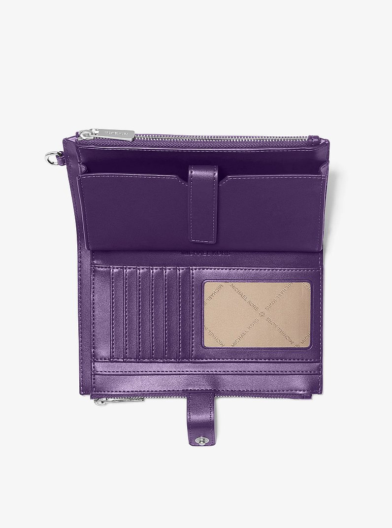 Jet Set Large Ombr&eacute; Signature Logo Wristlet in DARK PURPLE ML | Michael Kors