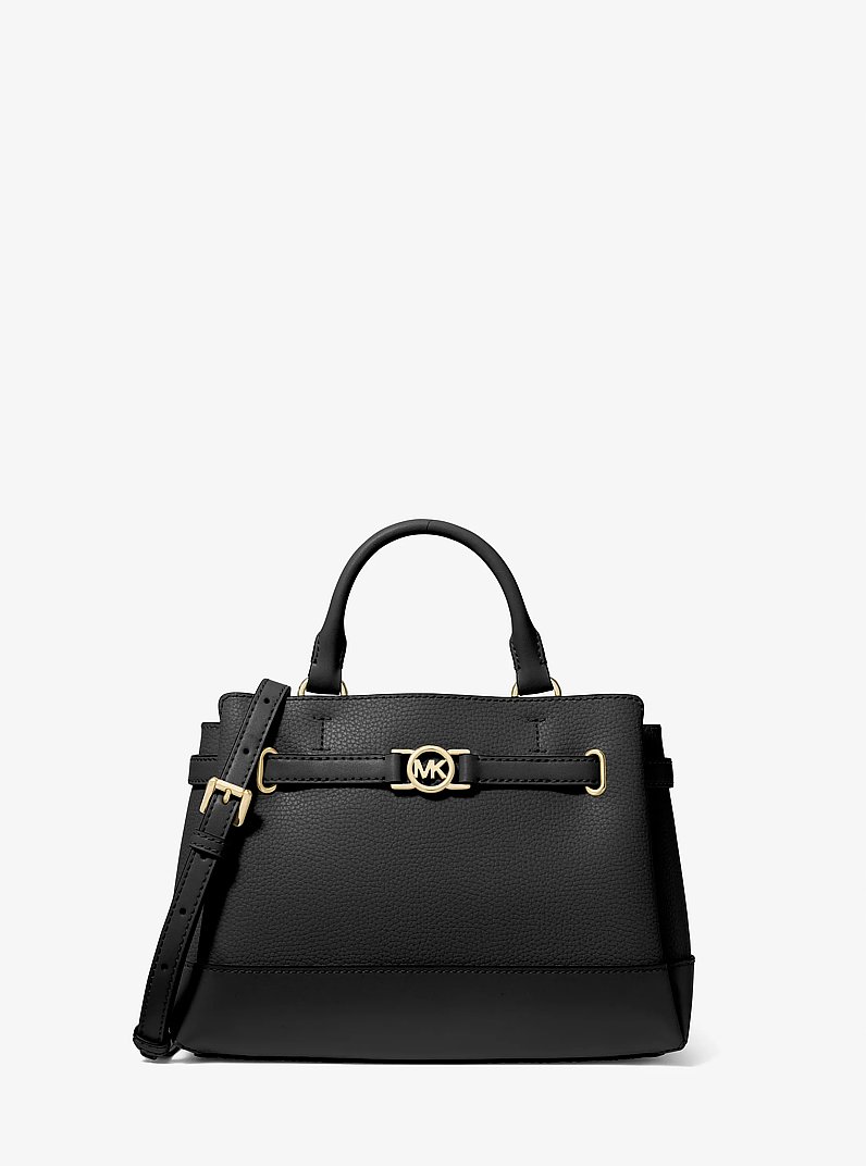 Reed Small Pebbled Leather Satchel in BLACK | Michael Kors