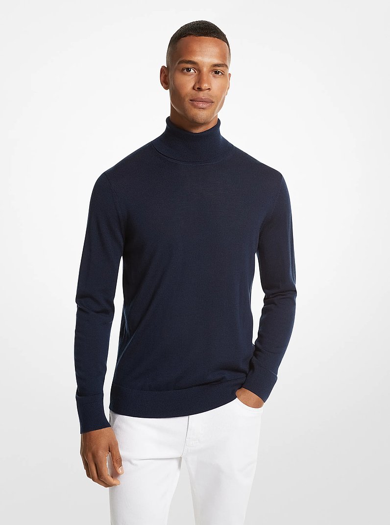 Merino Wool Turtleneck Sweater in MIDNIGHT | Michael Kors