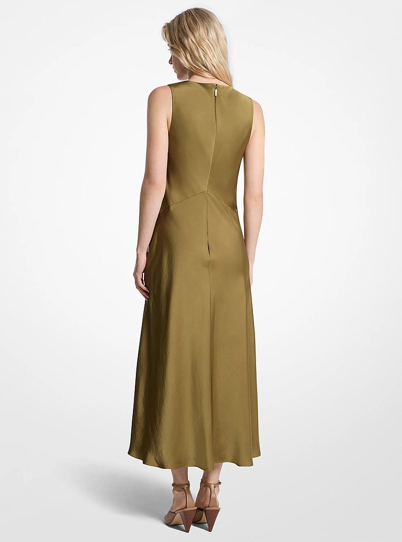 Satin Midi Dress in PISTACHIO | Michael Kors