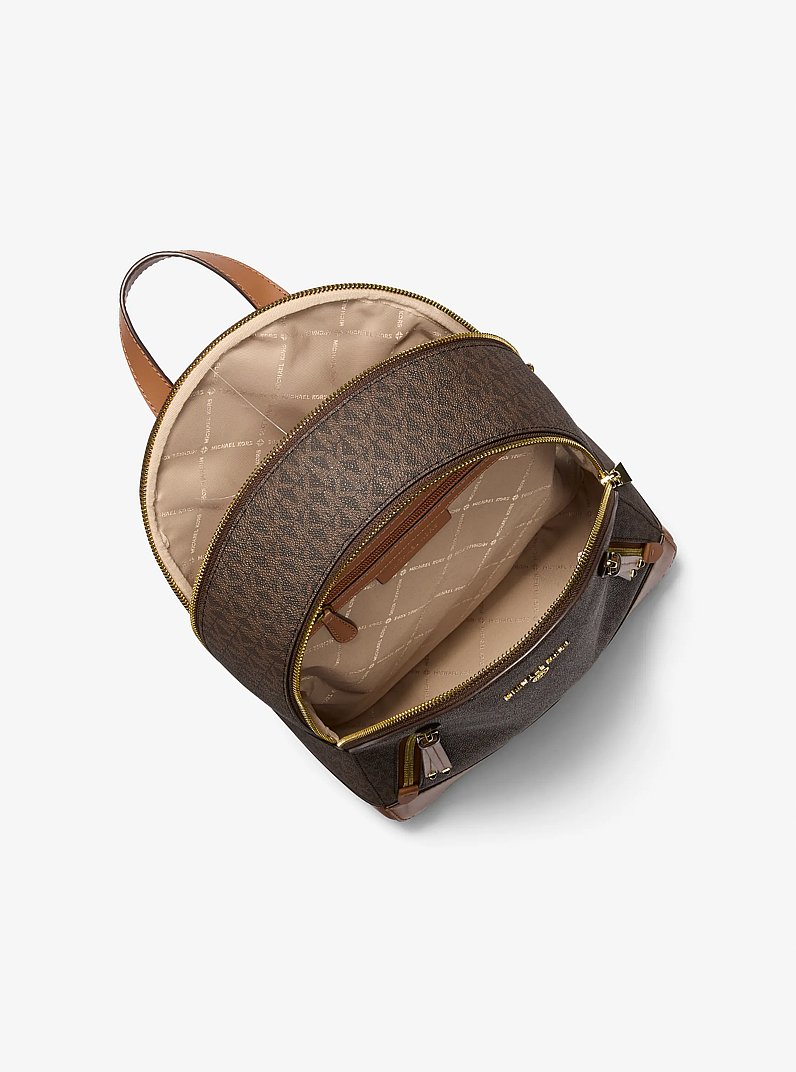 Brooklyn Medium Logo Backpack in BRN/ACORN | Michael Kors