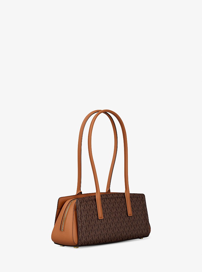 Borsa a spalla Laila piccola con stampa logo in BRONZO/GHIANDA | Michael Kors