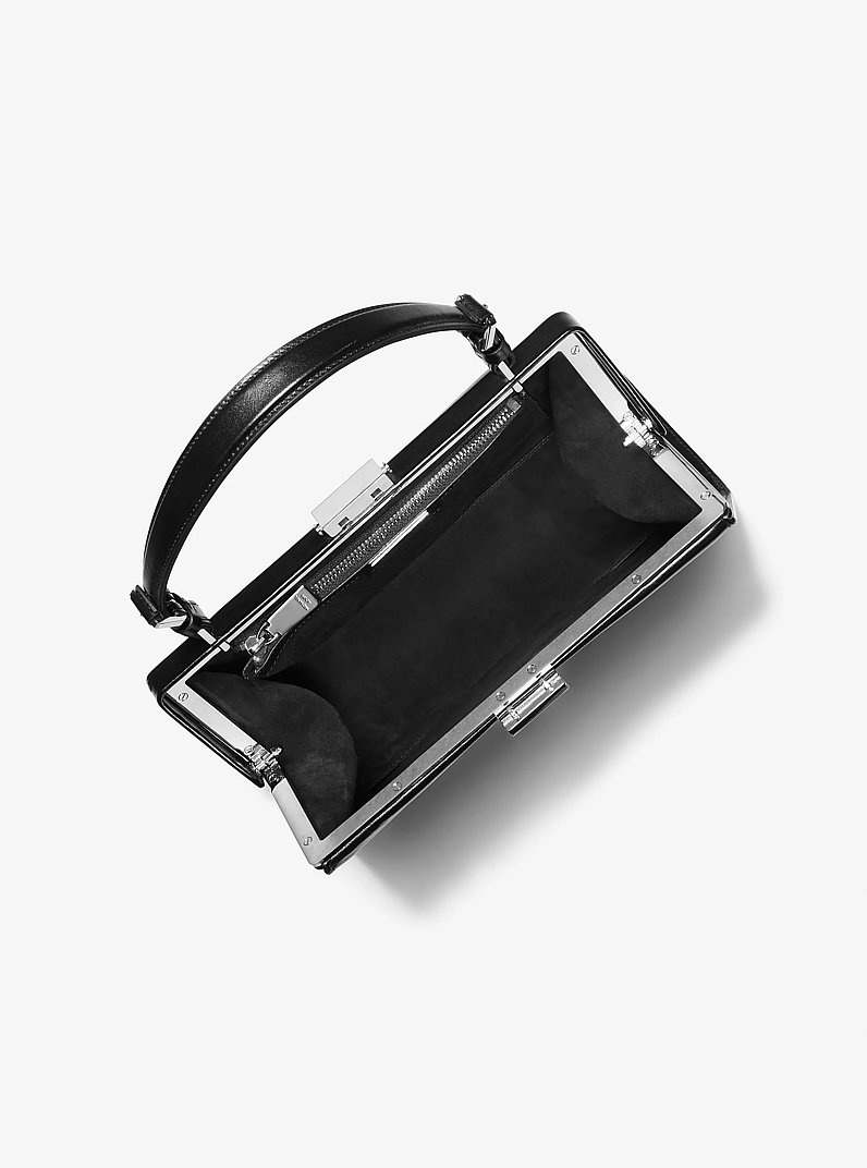 Simone Leather Tassel Satchel in BLACK | Michael Kors