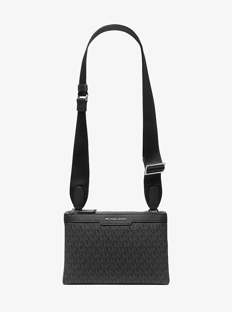 Hudson Signature Logo Crossbody Bag in BLACK | Michael Kors