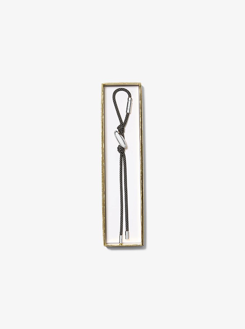 Initial Silver-Tone and Speckled Cord Bag Charm in SH RHODIUM | Michael Kors
