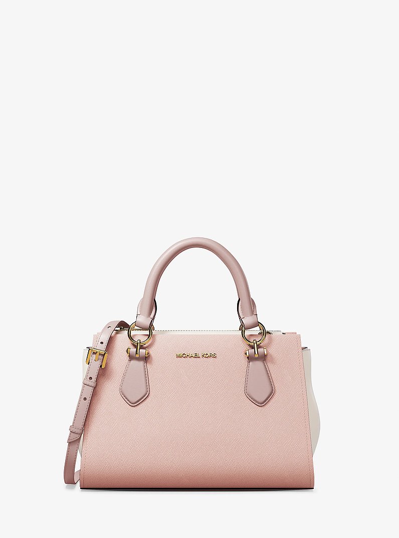 Marilyn Small Color-Block Saffiano Leather Messenger Bag in ROS&Aacute;CEO POLVORIENTO MULTICOLOR | Michael Kors